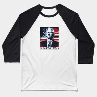 Free Assange Baseball T-Shirt